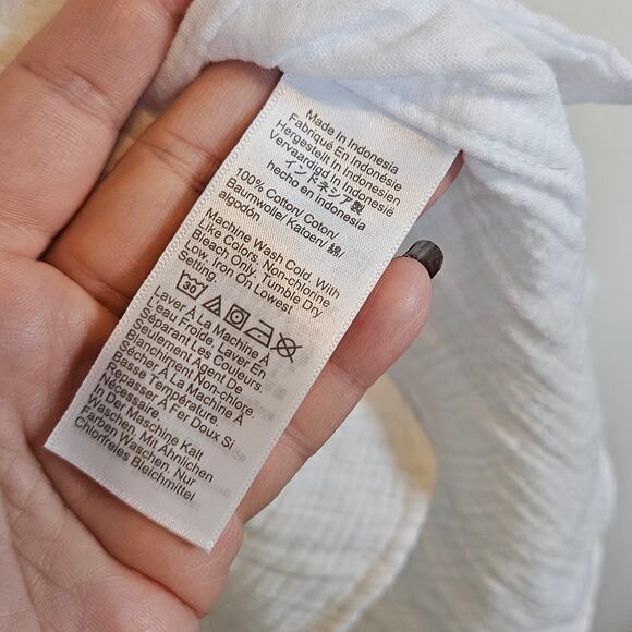 J Crew Factory Gauze Cotton Button Front Top Blouse Women's Size XXS Summer - Picture 7 of 9